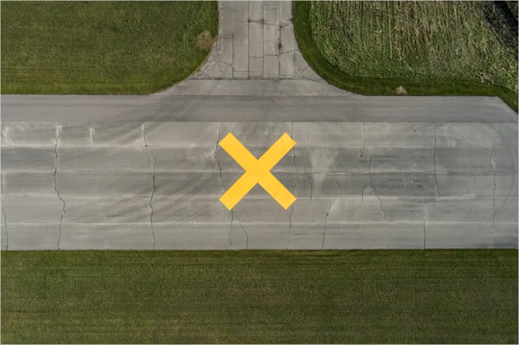 Detail Aerial Airport Runway From Above Number 11
