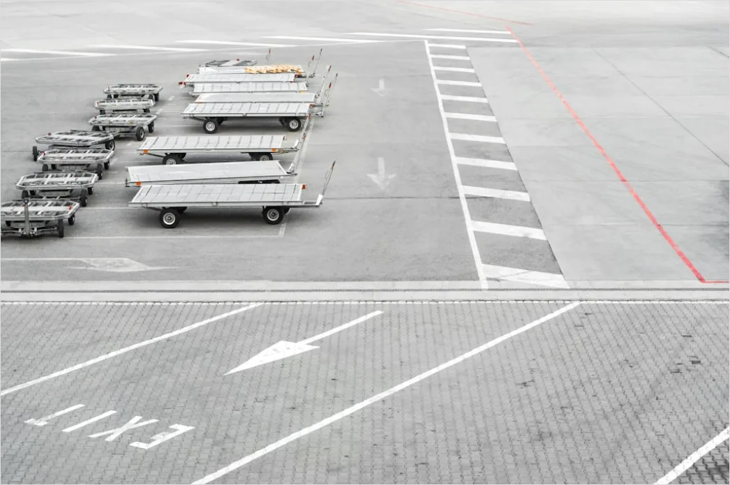 Detail Aerial Airport Runway From Above Number 14
