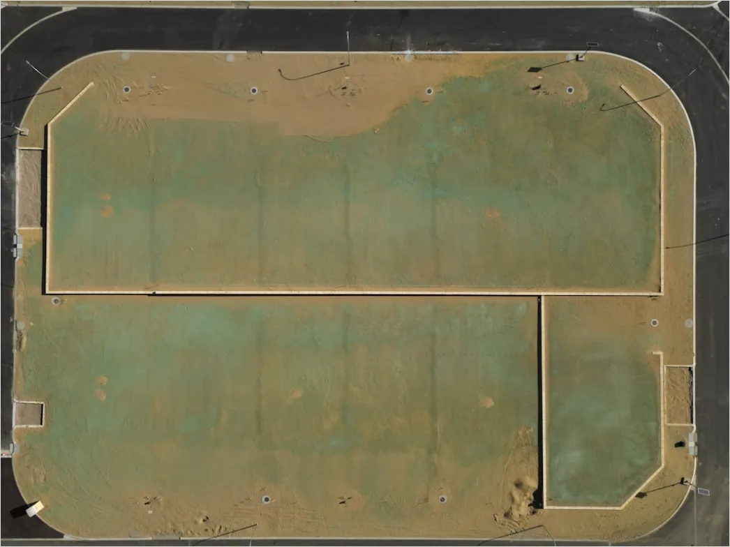 Detail Aerial Airport Runway From Above Number 18