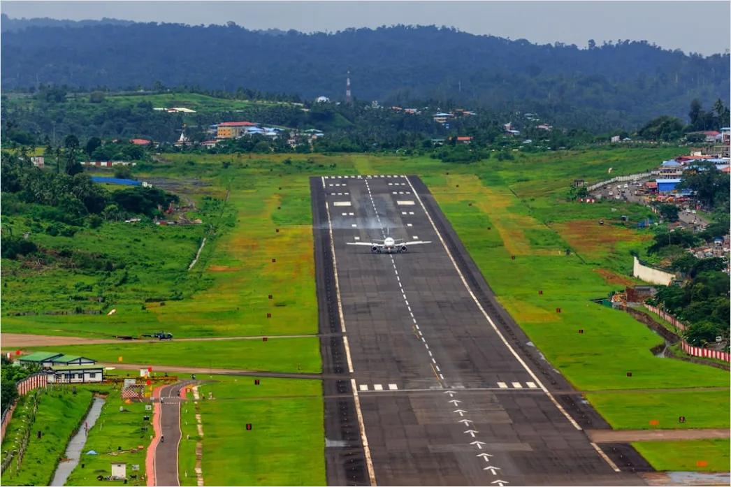 Detail Aerial Airport Runway From Above Number 6