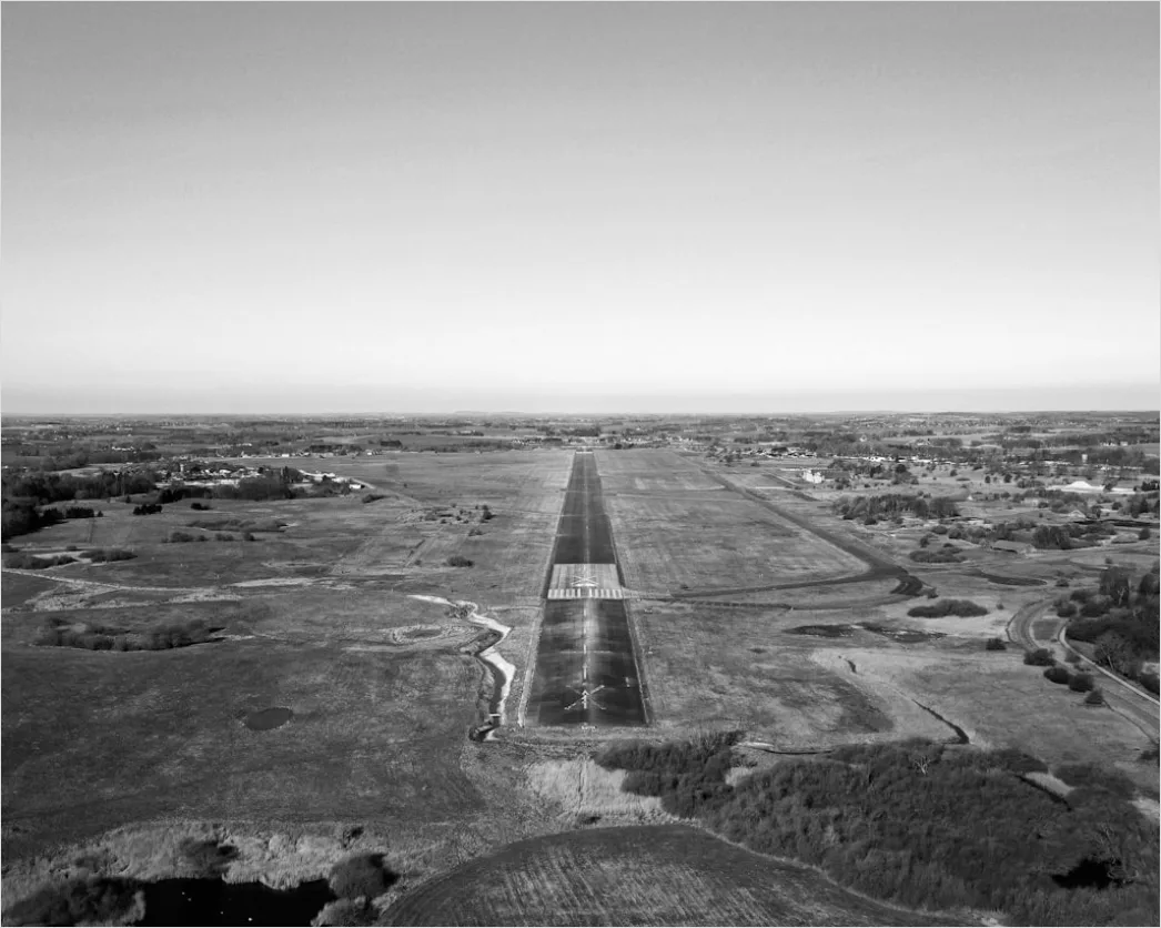 Detail Aerial Airport Runway From Above Number 7