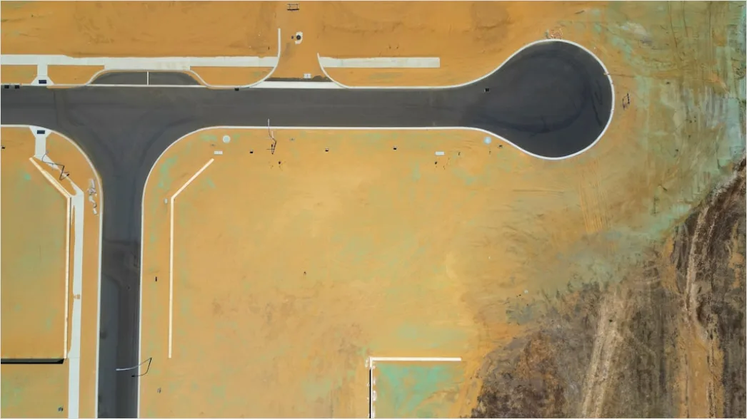 Detail Aerial Airport Runway From Above Number 8