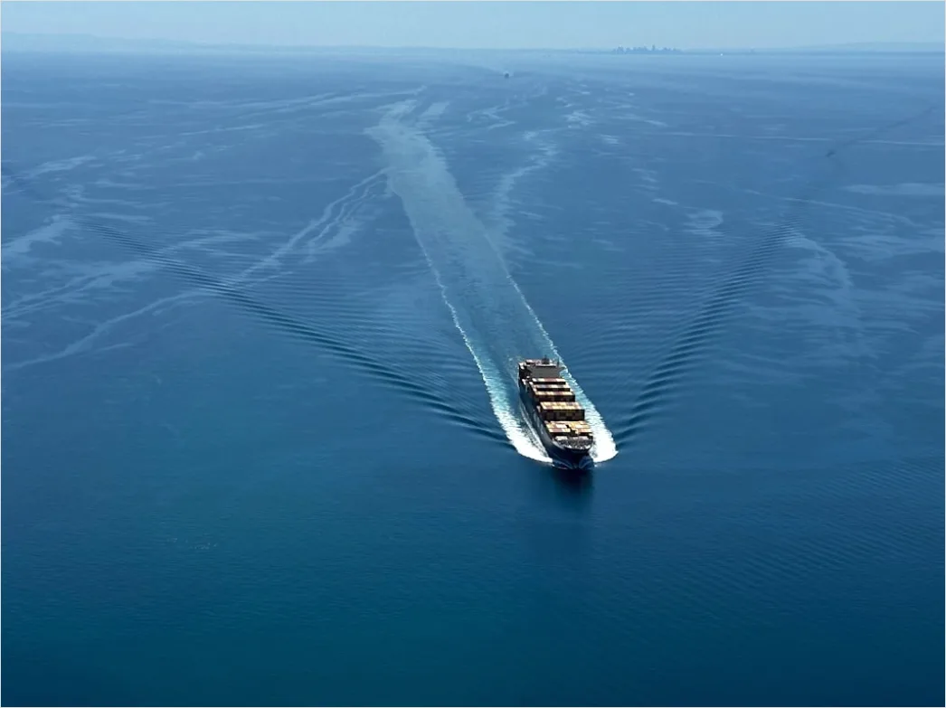Detail Aerial Cargo Ship From Above Number 11