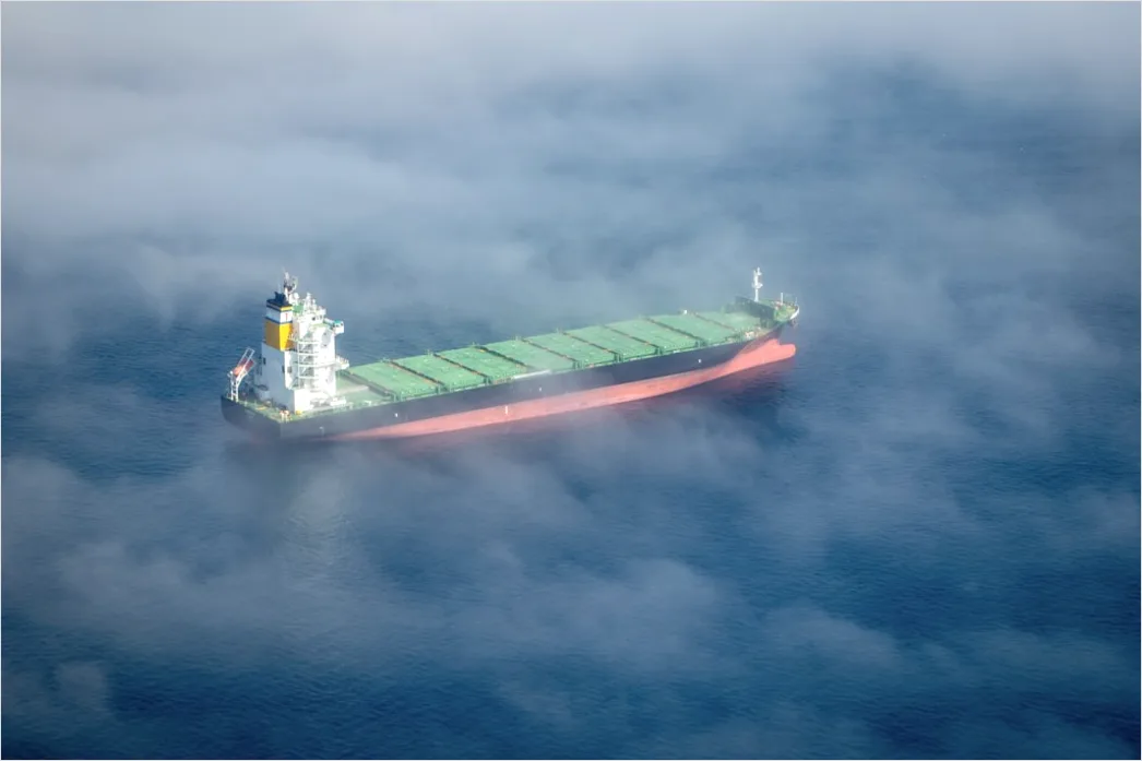 Detail Aerial Cargo Ship From Above Number 12