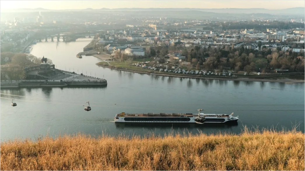 Detail Aerial Cargo Ship From Above Number 16