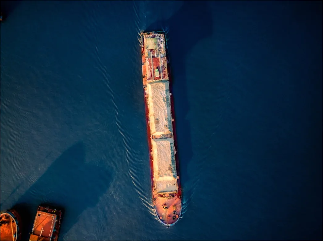 Detail Aerial Cargo Ship From Above Number 19