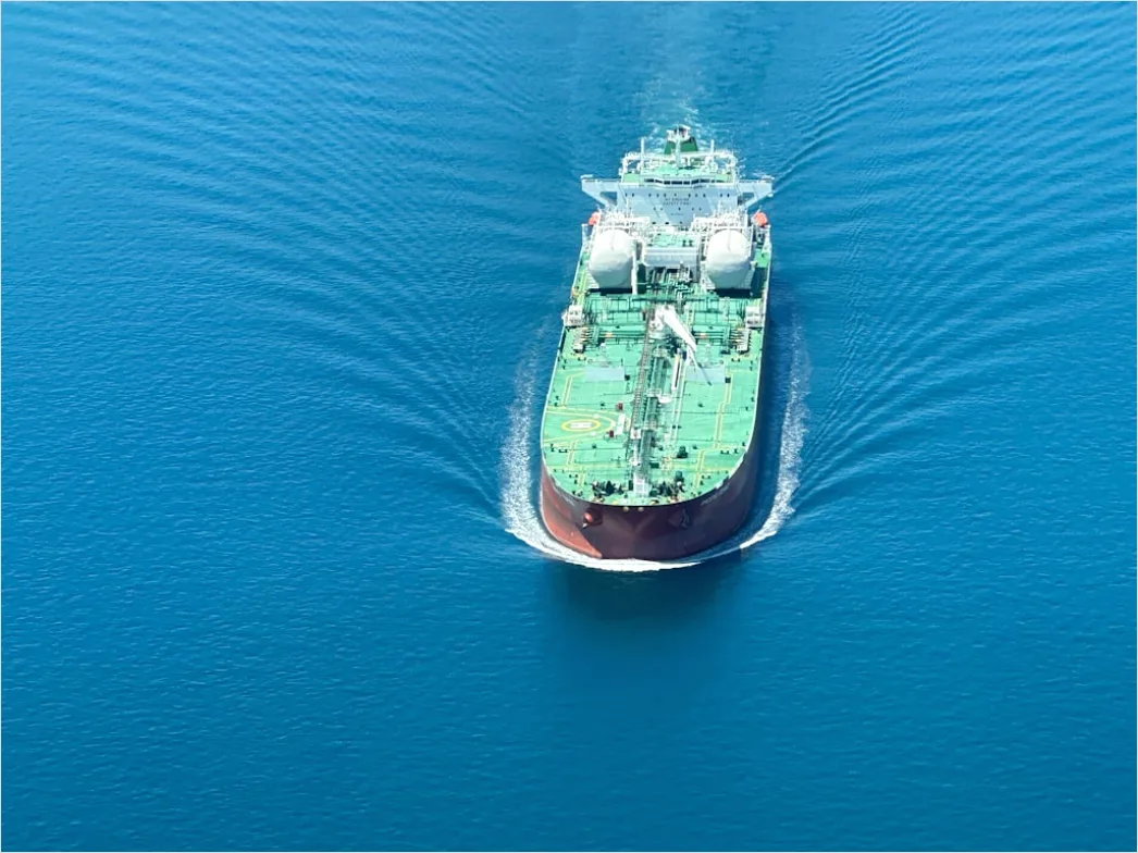 Detail Aerial Cargo Ship From Above Number 20