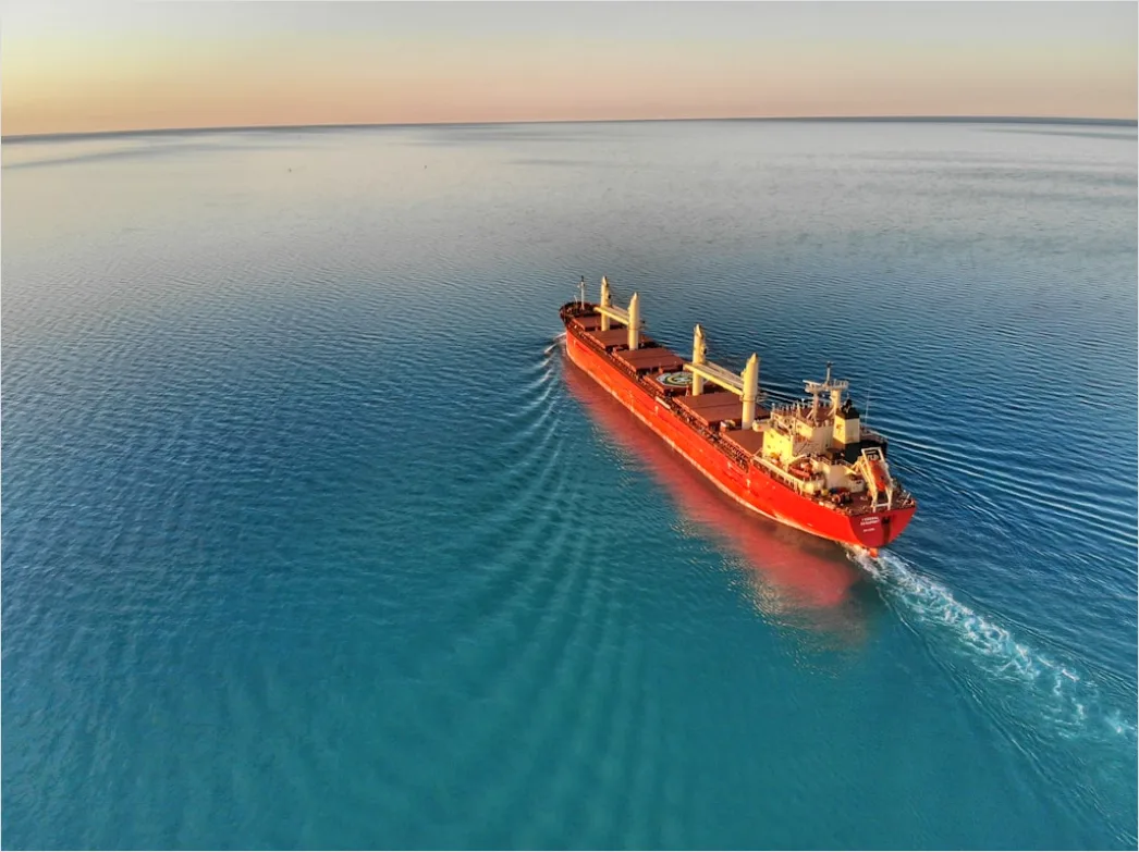 Detail Aerial Cargo Ship From Above Number 5