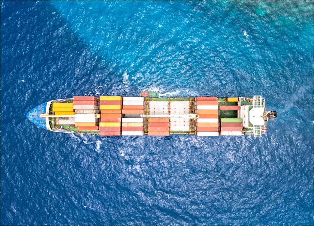 Detail Aerial Cargo Ship From Above Number 7