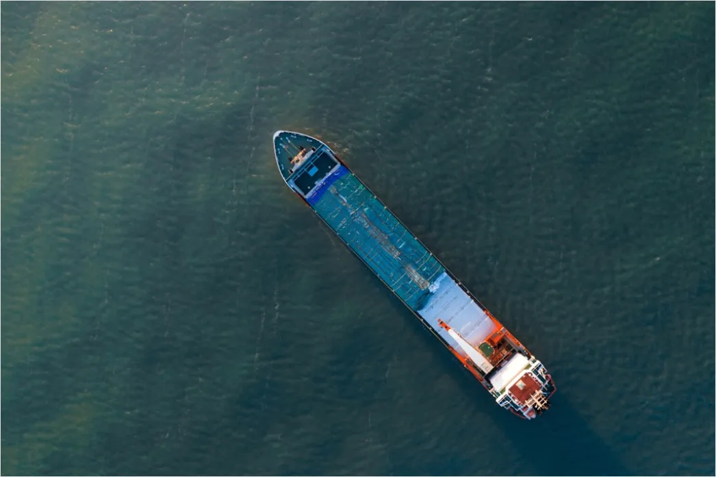 Detail Aerial Cargo Ship From Above Number 9