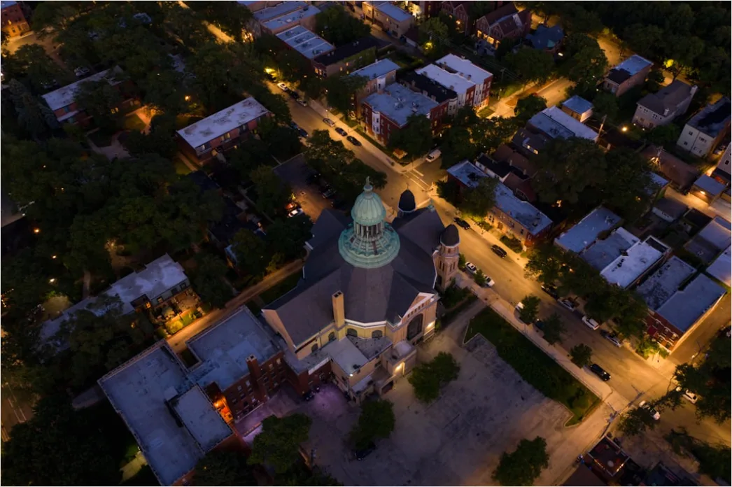 Detail Aerial Cathedral From Above Number 12