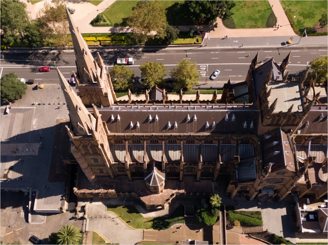 Detail Aerial Cathedral From Above Number 20