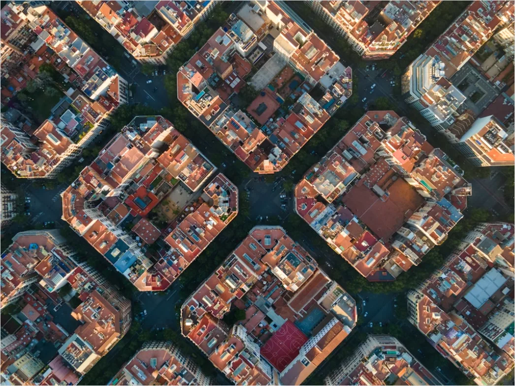 Detail Aerial City Grid Pattern Number 13