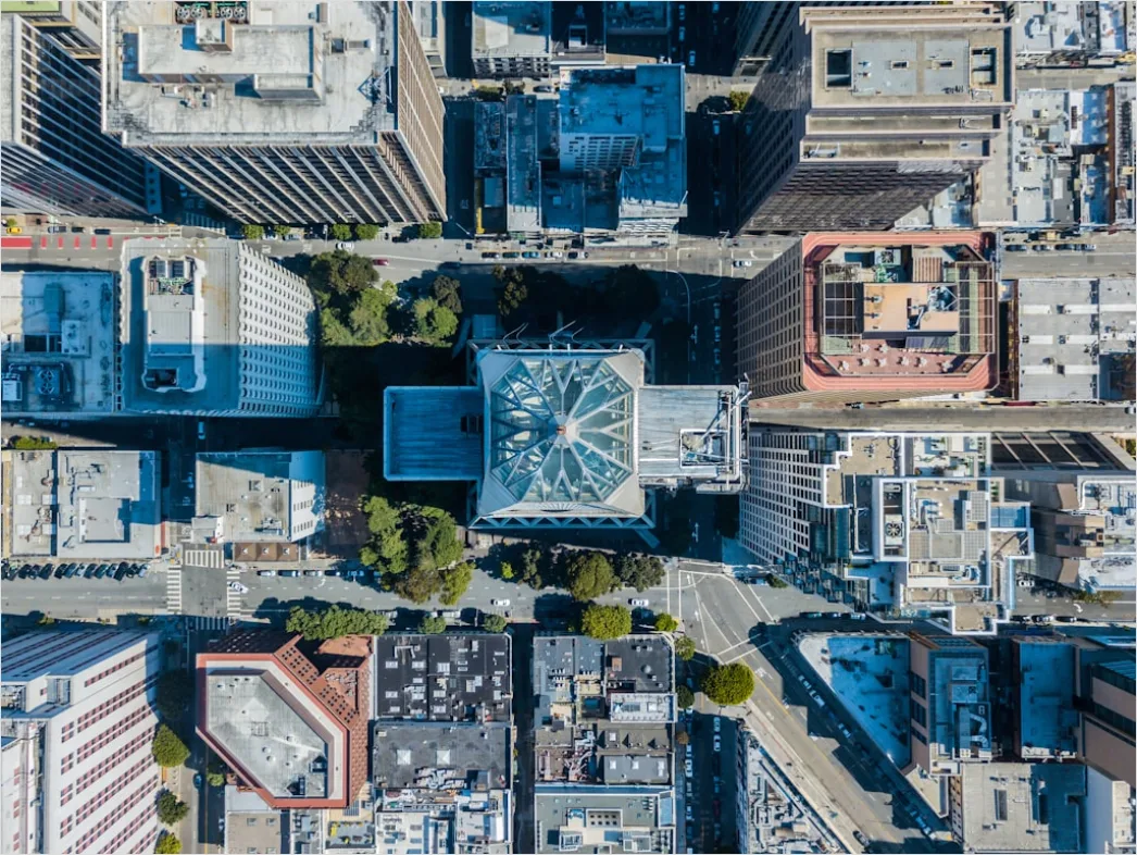 Detail Aerial City Grid Pattern Number 3