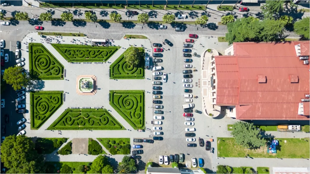 Detail Aerial City Square From Above Number 2