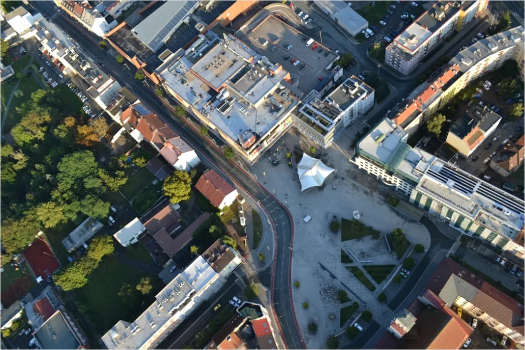 Detail Aerial City Square From Above Number 11