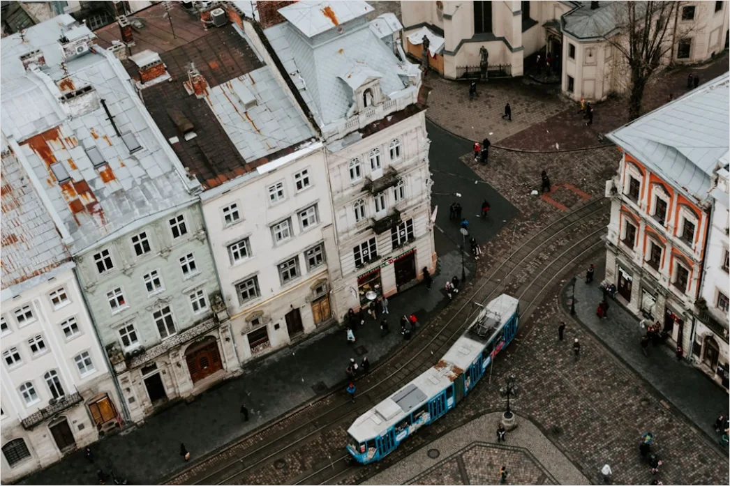 Detail Aerial City Square From Above Number 6