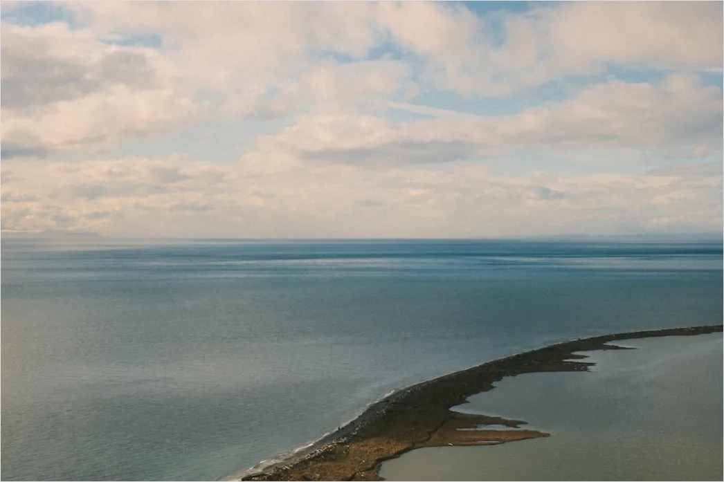 Detail Aerial Cloudy Day Coastline Number 13