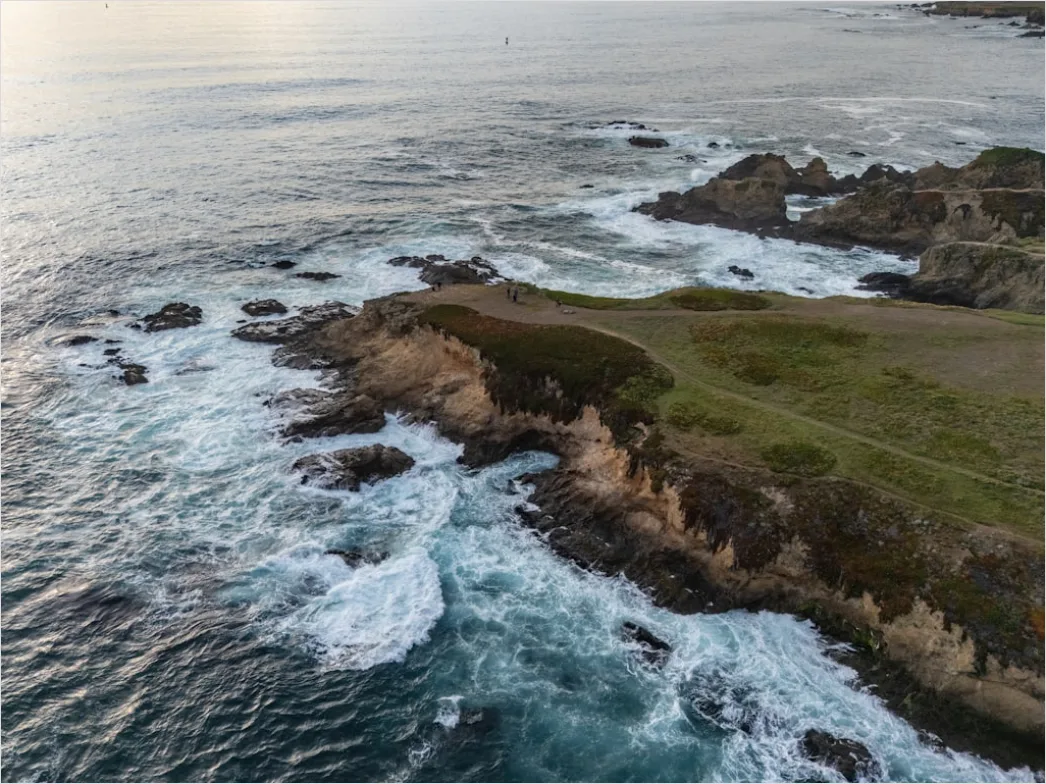 Detail Aerial Cloudy Day Coastline Number 15