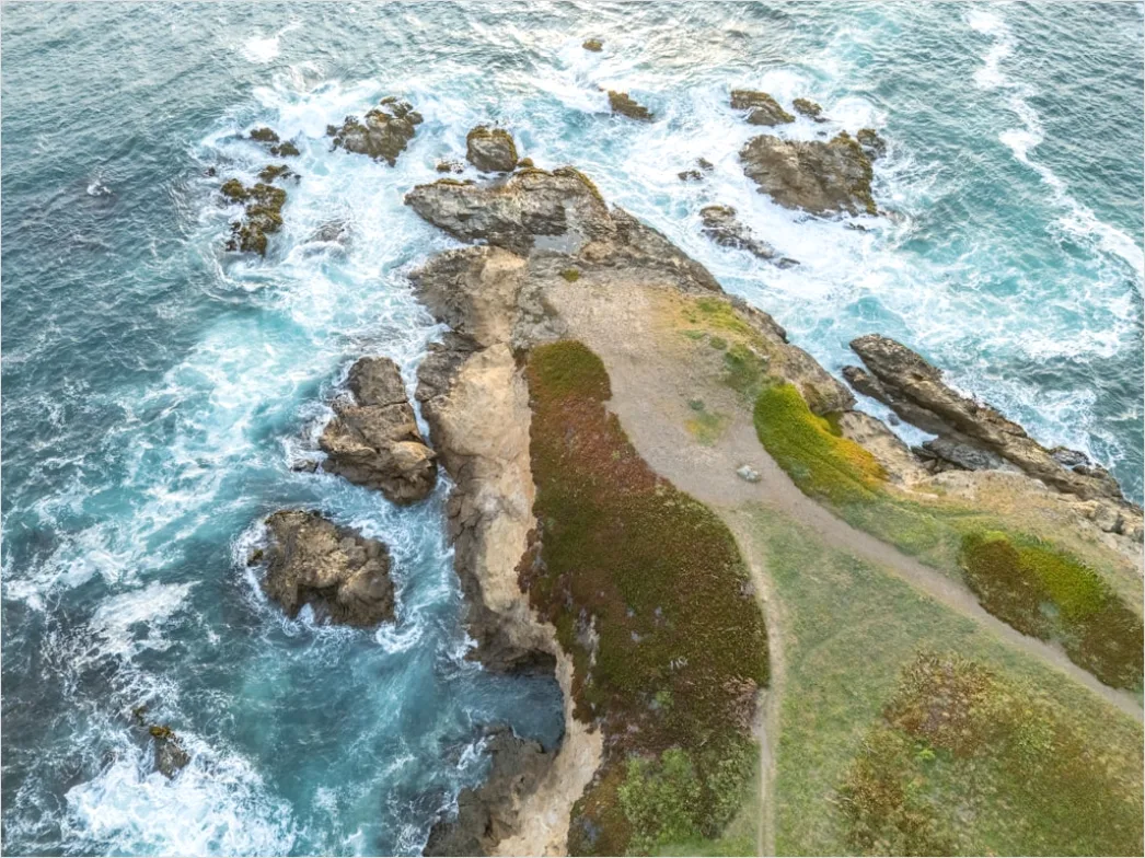 Detail Aerial Cloudy Day Coastline Number 18