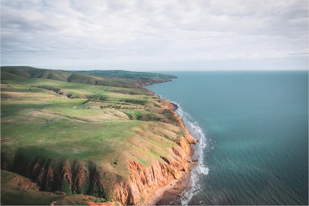 Detail Aerial Cloudy Day Coastline Number 20