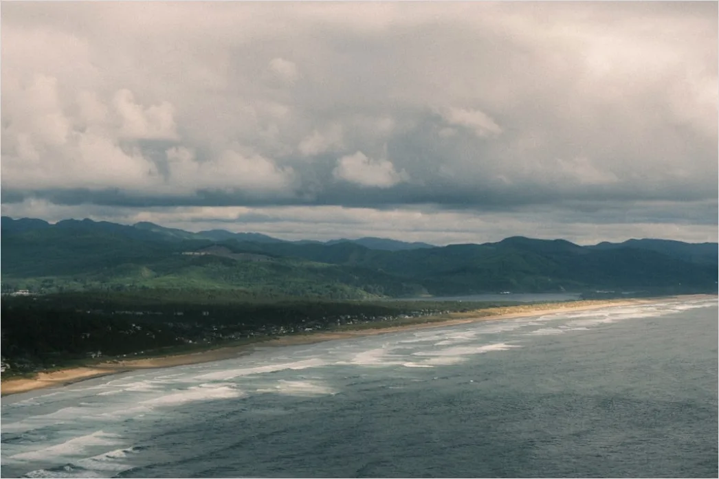 Detail Aerial Cloudy Day Coastline Number 5