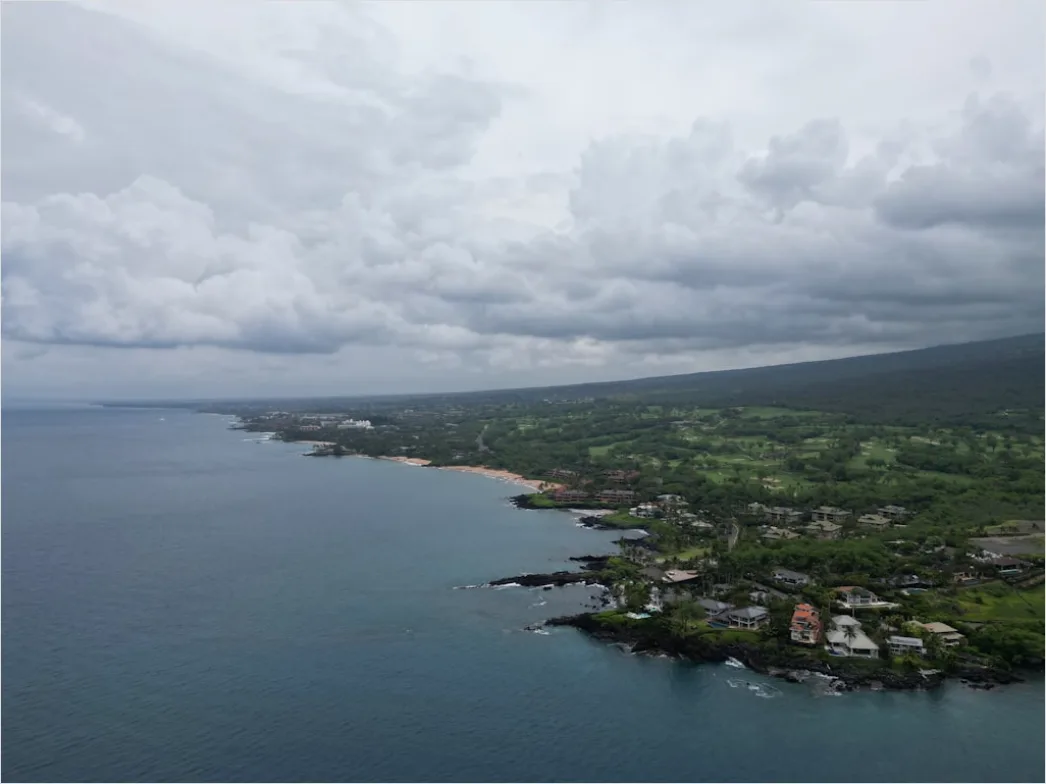 Detail Aerial Cloudy Day Coastline Number 8