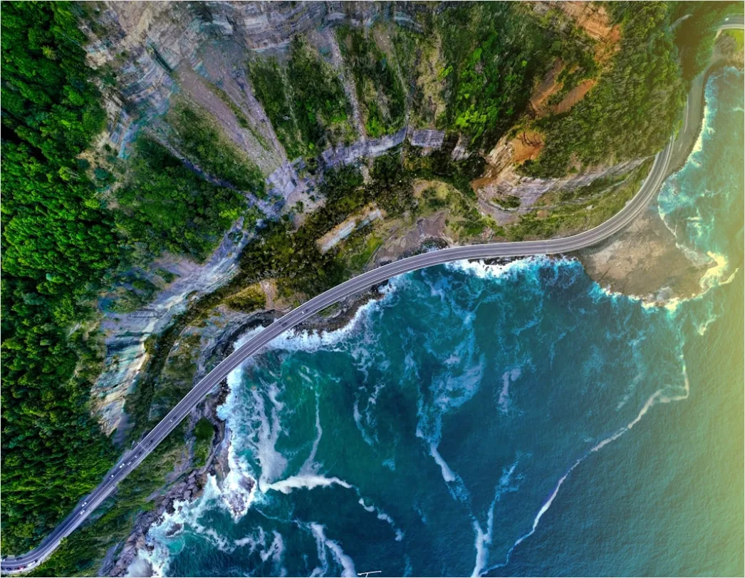 Detail Aerial Coastal Road Number 6