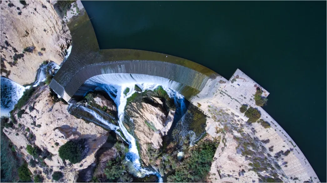Detail Aerial Dam And Spillway Number 4