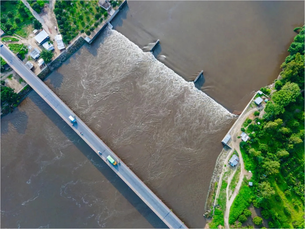 Detail Aerial Dam And Spillway Number 5