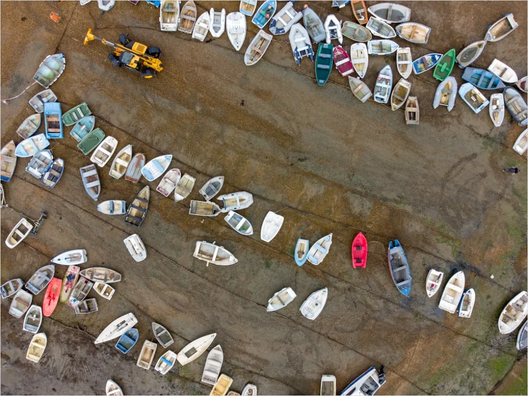 Detail Aerial Fishing Boats Harbor Number 13