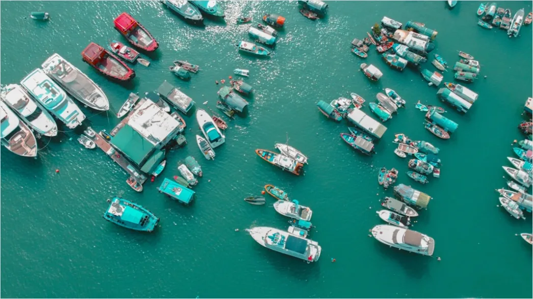Detail Aerial Fishing Boats Harbor Number 16