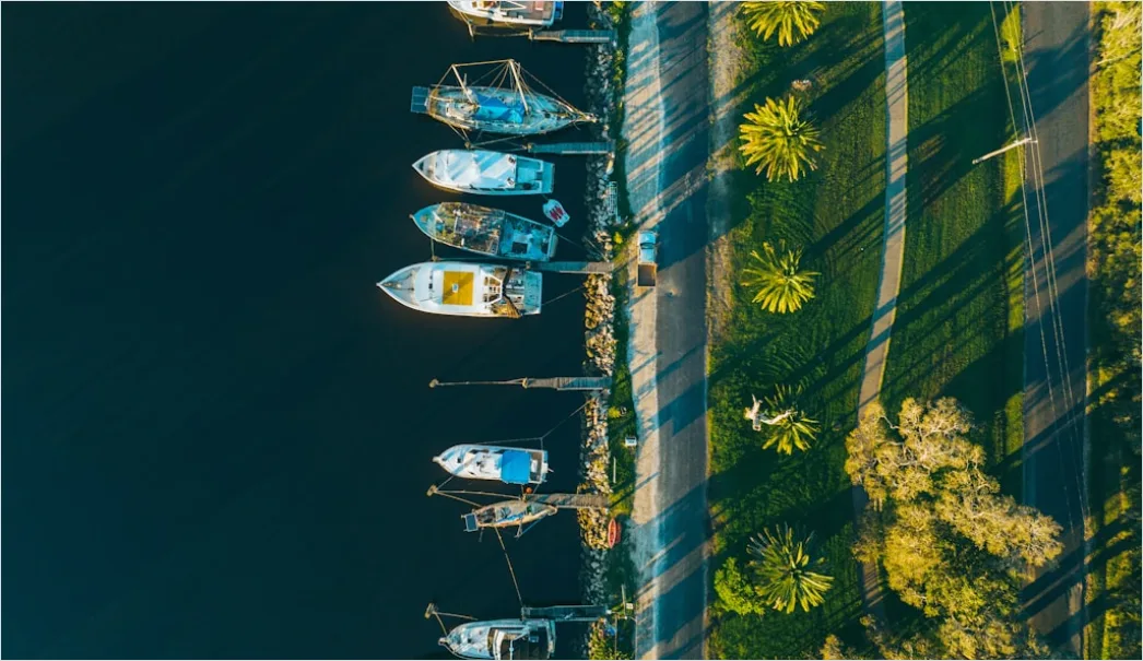 Detail Aerial Fishing Boats Harbor Number 17