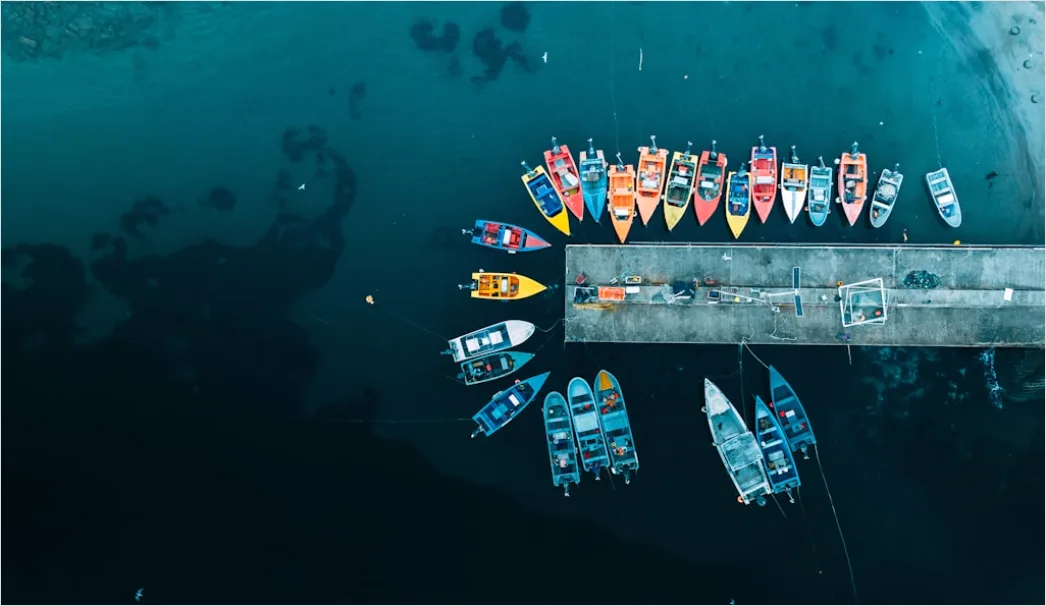 Detail Aerial Fishing Boats Harbor Number 4