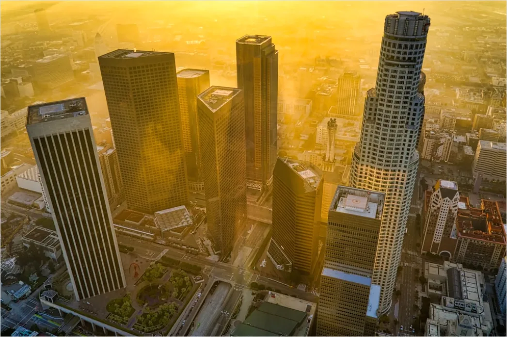 Detail Aerial Golden Hour City Number 12
