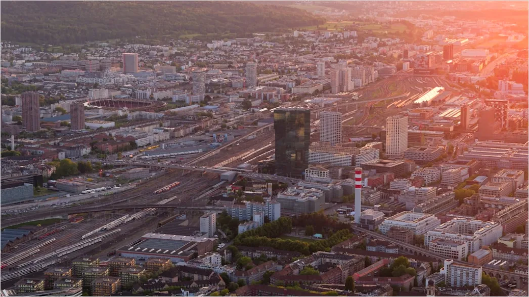 Detail Aerial Golden Hour City Number 13
