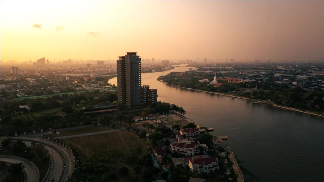 Detail Aerial Golden Hour City Number 6