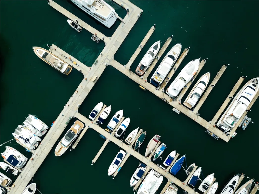 Detail Aerial Harbor Boats Number 3