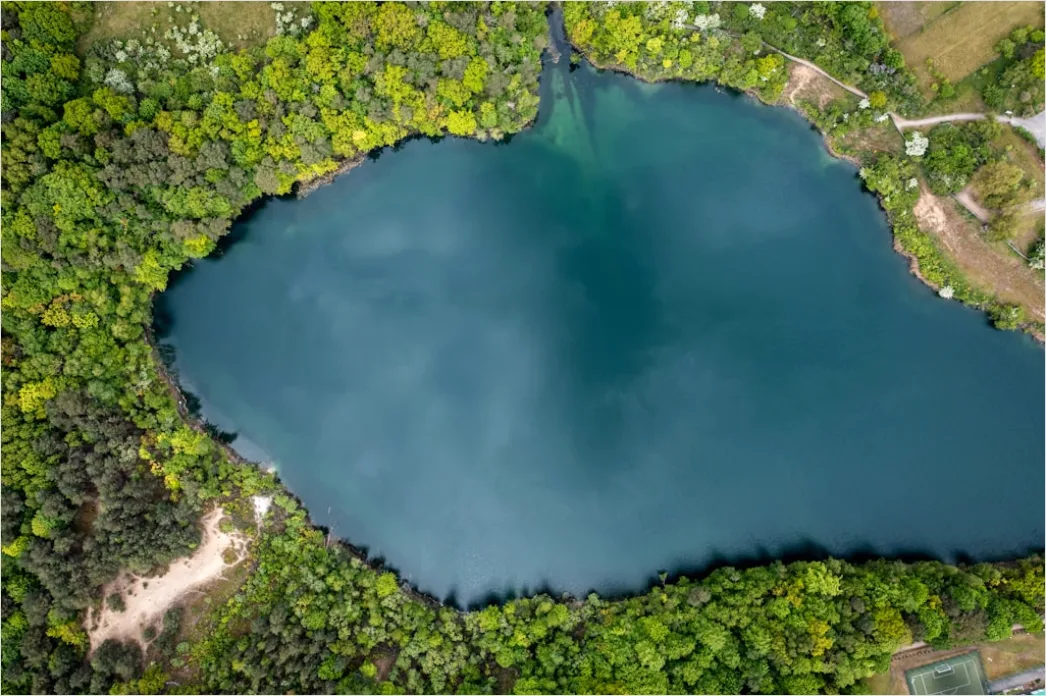 Detail Aerial Lake From Above Number 4