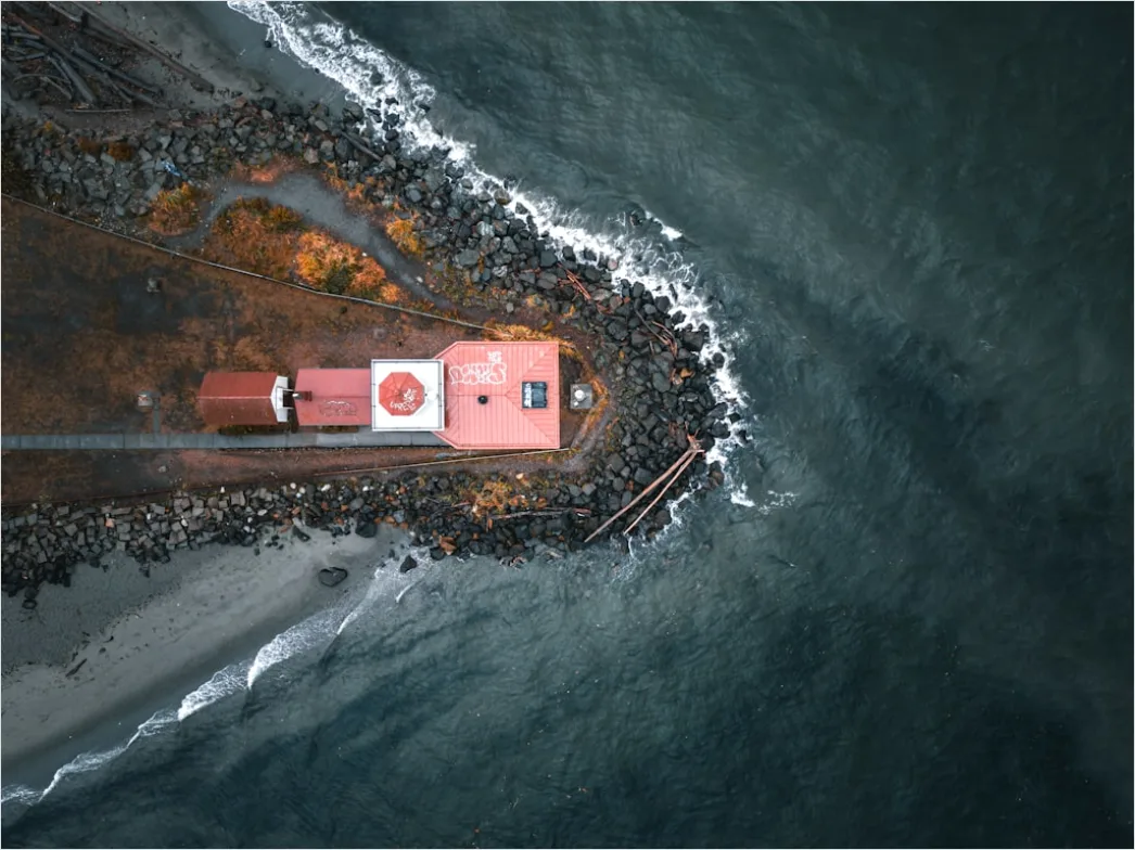 Detail Aerial Lighthouse From Above Number 17