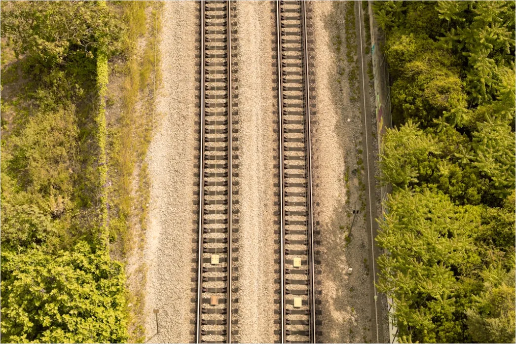 Detail Aerial Railway From Above Number 11