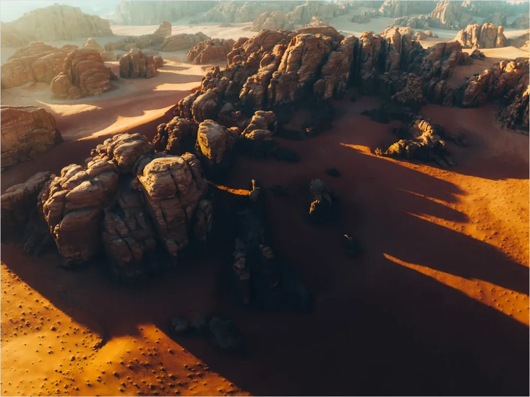 Detail Aerial Rocky Desert Landscape Number 2