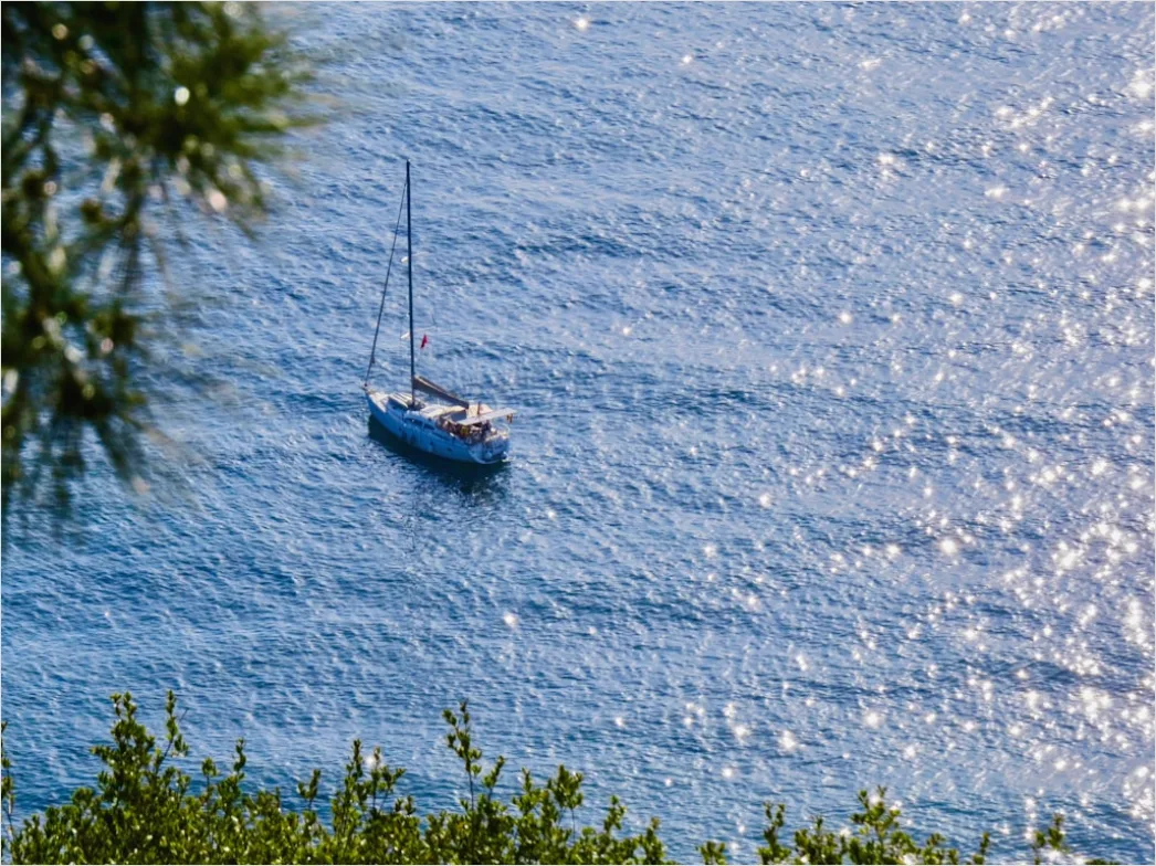 Detail Aerial Sailboat From Above Number 12