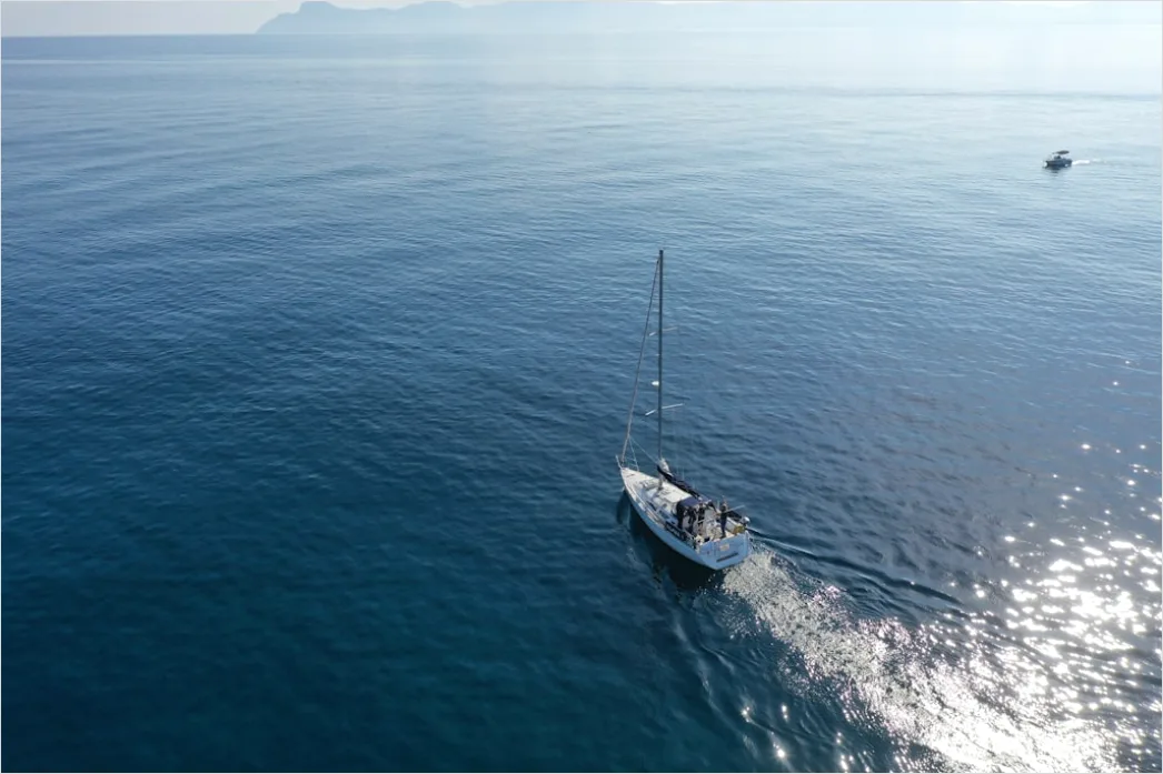Detail Aerial Sailboat From Above Number 13