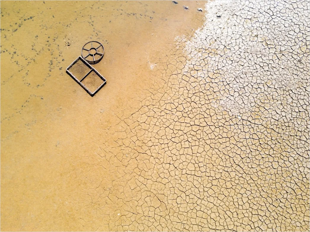 Detail Aerial Salt Flats Patterns Number 15