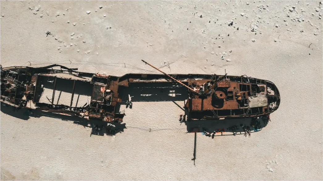 Detail Aerial Shipwreck From Above Number 11