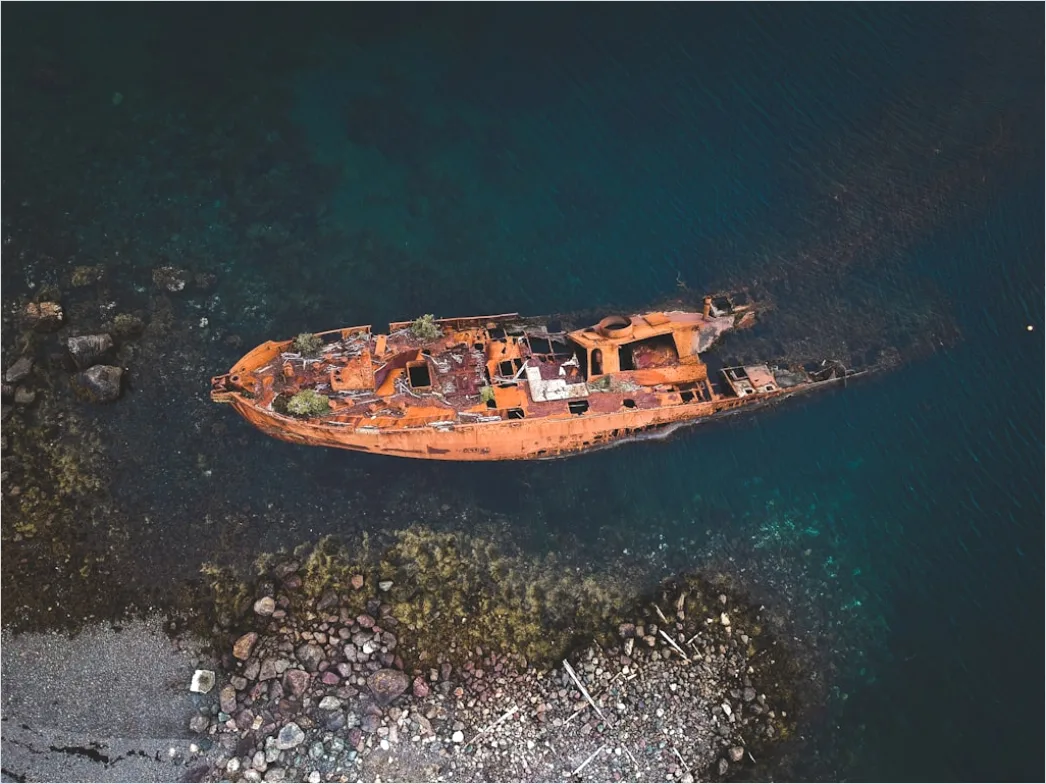 Detail Aerial Shipwreck From Above Number 13