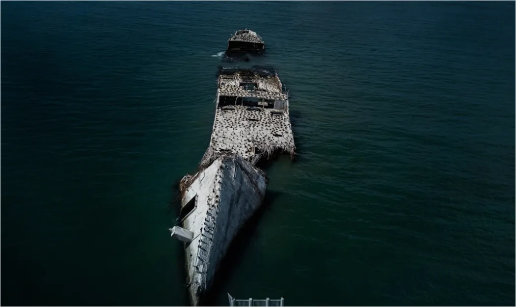 Detail Aerial Shipwreck From Above Number 19