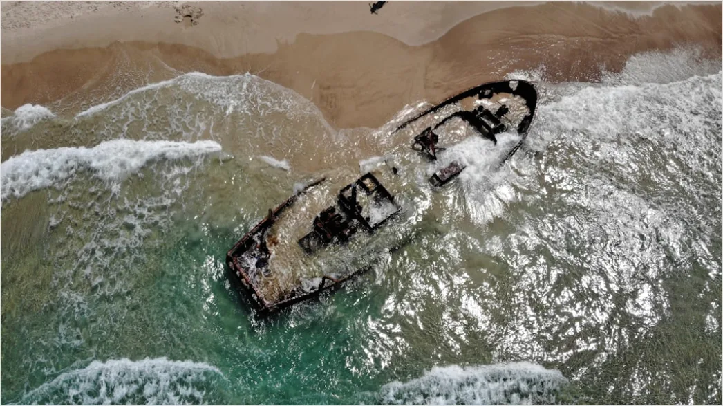 Detail Aerial Shipwreck From Above Number 20