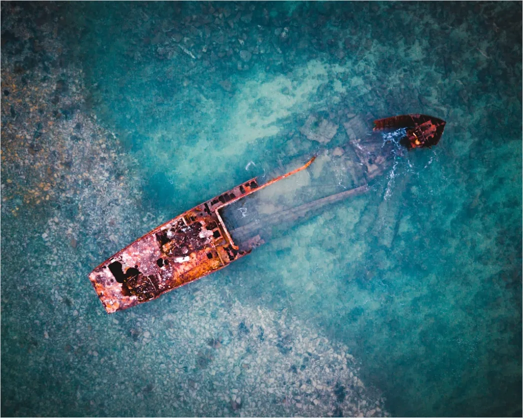 Detail Aerial Shipwreck From Above Number 3